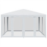 Carpa para fiestas con 8 paredes de malla HDPE blanco 4x4 m 3