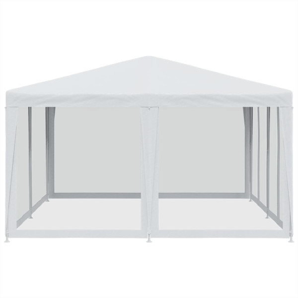 Tenda p/ festas c/ 8 paredes laterais malha 4x4 m PEAD branco M 4