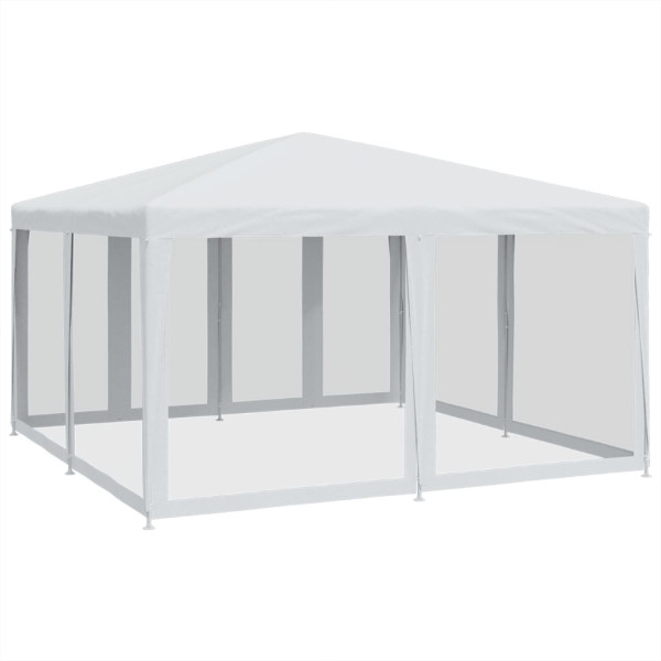Carpa para fiestas con 8 paredes de malla HDPE blanco 4x4 m M 5