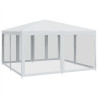 Carpa para fiestas con 8 paredes de malla HDPE blanco 4x4 m 5