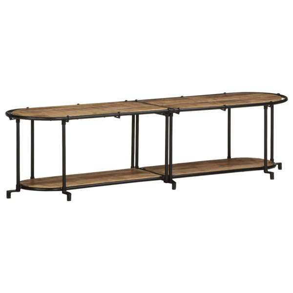 Mueble de TV madera maciza de mango rugosa 160x42x40 cm M 3