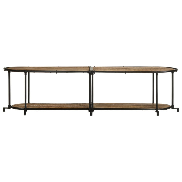 Mueble de TV madera maciza de mango rugosa 160x42x40 cm M 4