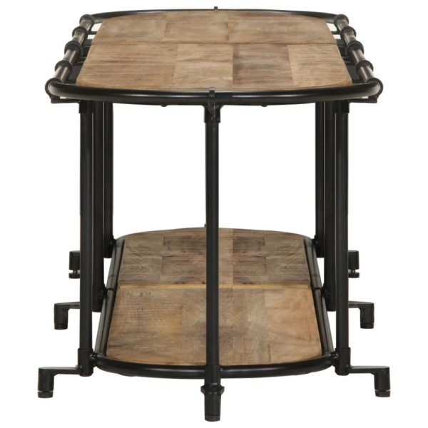 Mueble de TV madera maciza de mango rugosa 160x42x40 cm M 5