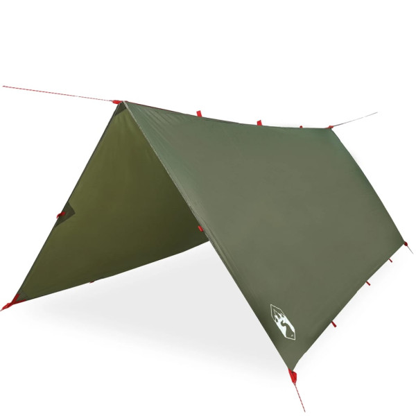 Lona de camping impermeable verde oliva 366x306 cm M 2
