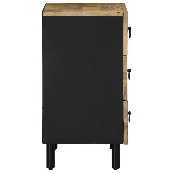 Mesa cabeceira 50x33x62cm madeira mangueira áspera maciça preto M 4