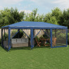 Tenda p/ festas c/ 10 paredes laterais malha 6x4 m PEAD azul 1