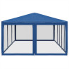 Tenda p/ festas c/ 10 paredes laterais malha 6x4 m PEAD azul 4