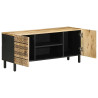 Mueble de TV madera maciza de mango rugosa negro 105x33.5x46 cm 2
