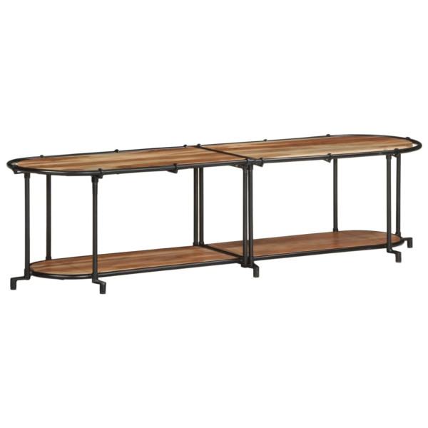 Mueble de TV madera maciza de acacia 160x42x40 cm M 2