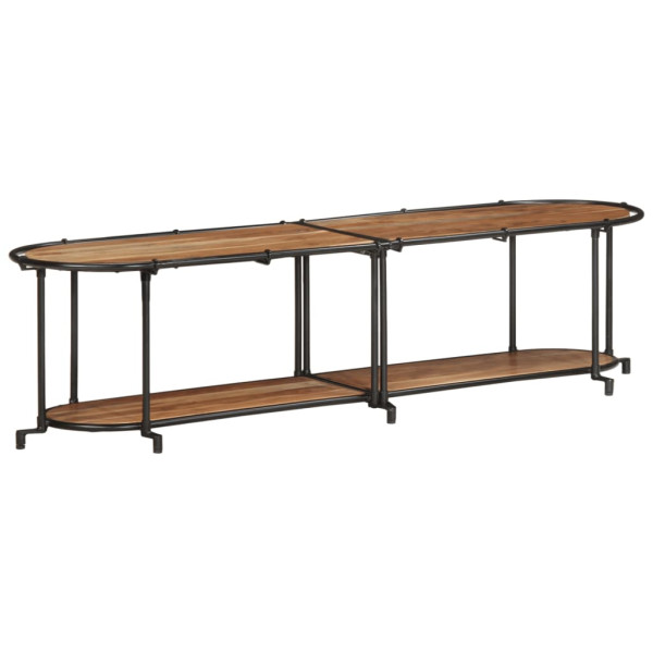 Mueble de TV madera maciza de acacia 160x42x40 cm M 3