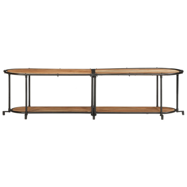 Mueble de TV madera maciza de acacia 160x42x40 cm M 4