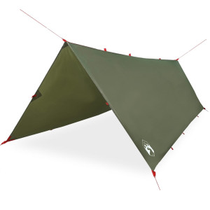 Lona de camping impermeable verde oliva 406x306 cm H