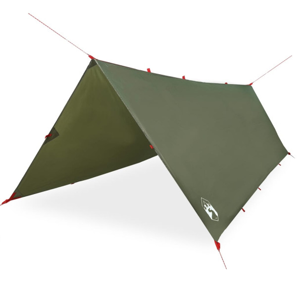 Lona de camping impermeable verde oliva 406x306 cm M 2