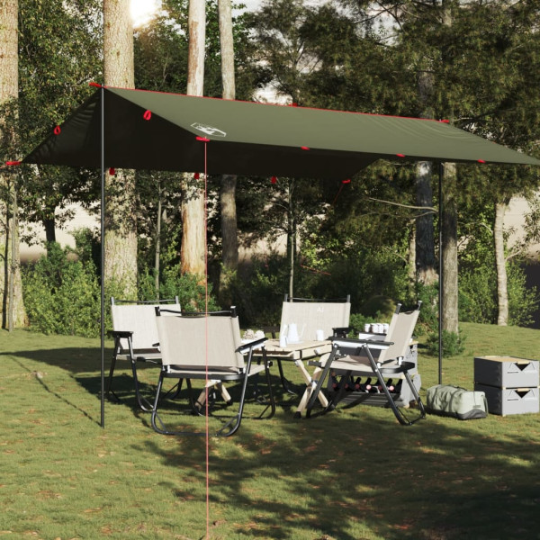 Lona de camping impermeable verde oliva 406x306 cm M 3