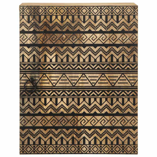 Armario colgante baño madera maciza mango negro 38x33.5x48 cm M 3