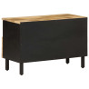 Mueble de TV madera maciza de mango rugosa negro 70x33.5x46 cm 5