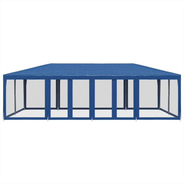 Tenda p/ festas c/ 12 paredes laterais em rede 8x4 m PEAD azul M 3