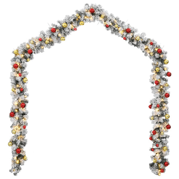 Guirnalda de Navidad con bolas y luces LED PVC verde 5 m M 4