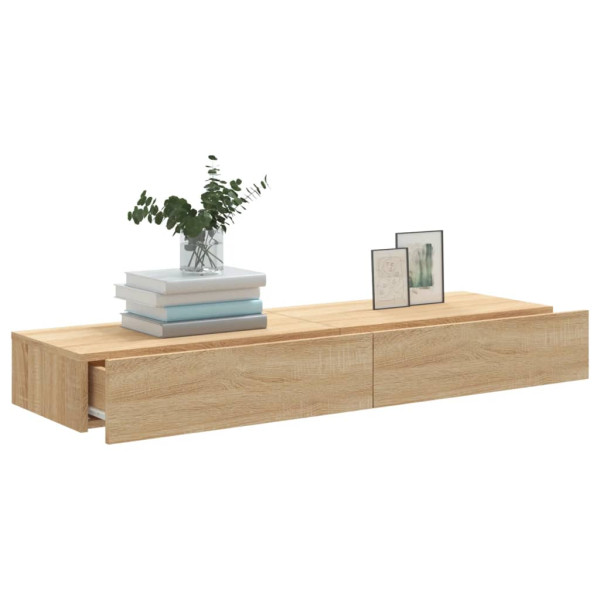 Muebles de TV con luces LED 2 uds roble Sonoma 60x35x15.5 cm M 5