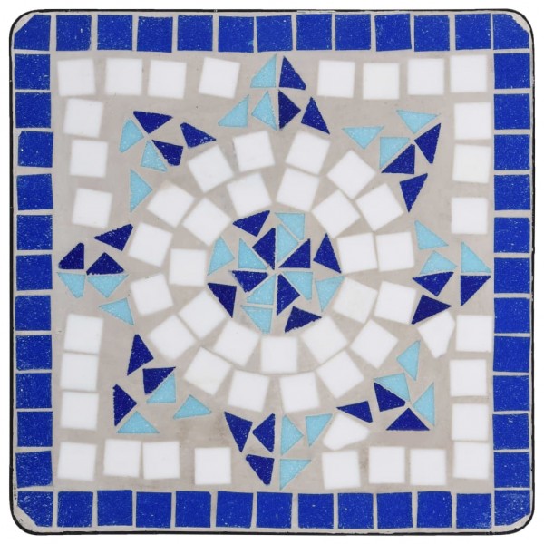 Mesa de apoio em mosaico cerâmica azul e branco M 4