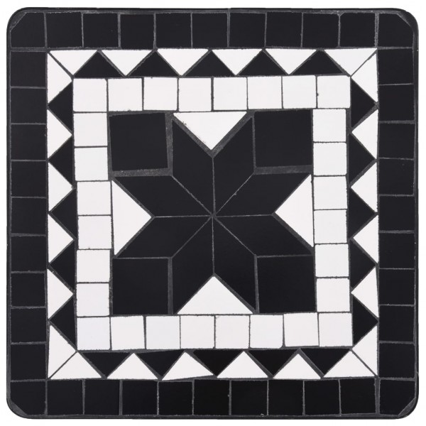 Mesa auxiliar de mosaico cerámica negro y blanco M 4