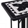 Mesa auxiliar de mosaico cerámica negro y blanco 5