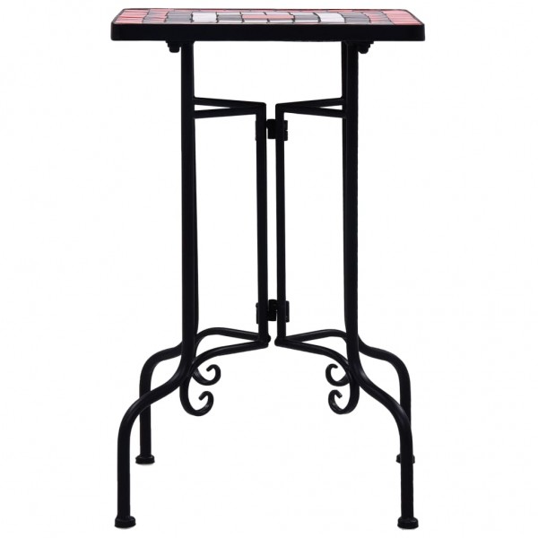 Mesa auxiliar de mosaico cerámica terracota y blanco M 2