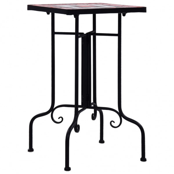 Mesa auxiliar de mosaico cerámica terracota y blanco M 3