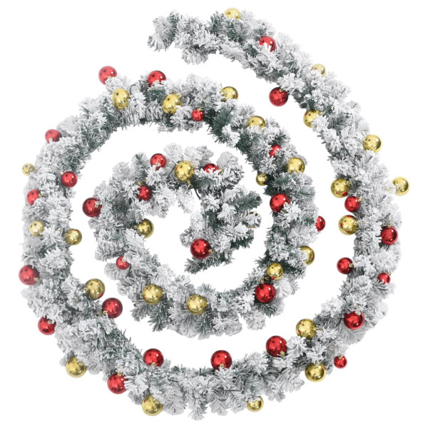 Guirnalda de Navidad con bolas y luces LED PVC verde 20 m M 2