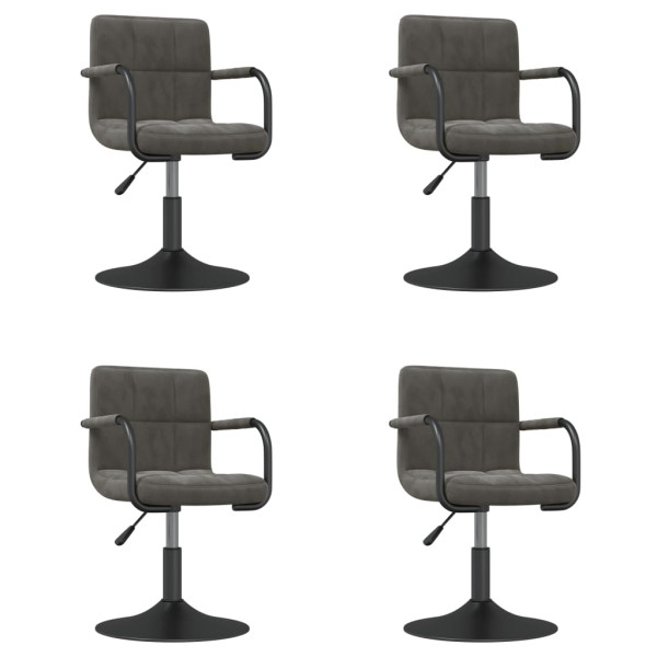 Sillas de comedor giratorias 4 unidades terciopelo gris oscuro M 2