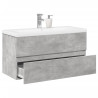 Set muebles de baño 2 piezas madera contrachapada gris hormigón 1