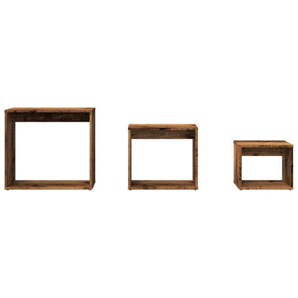 Mesas de encastrar 3 pcs derivados de madeira madeira velha M 4