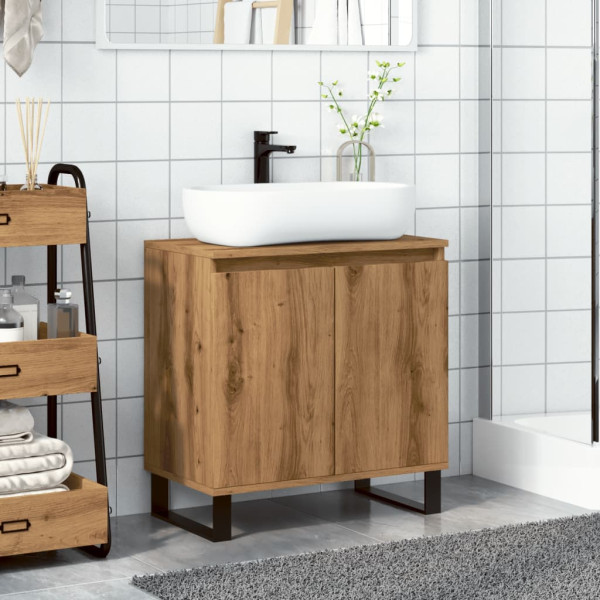 Armario de baño madera de ingeniería roble artisan 58x33x60 cm M 3