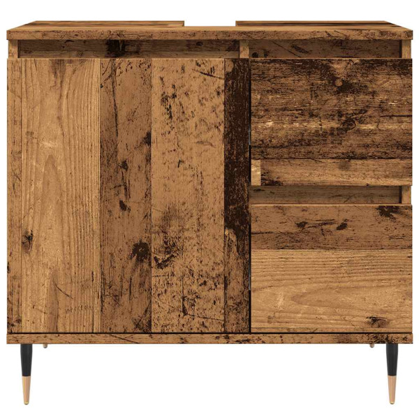 Armario de baño madera de ingeniería envejecida 65x33x60 cm M 4