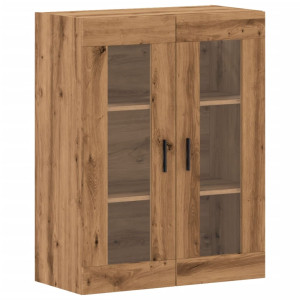Armario de pared madera ingeniería marrón roble 69.5x34x90 cm H