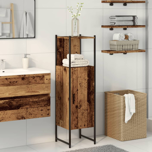 Armario de baño madera de ingeniería envejecida 33x33x120.5 cm D