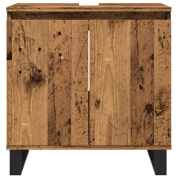 Armario de baño madera de ingeniería envejecida 58x33x60 cm M 4