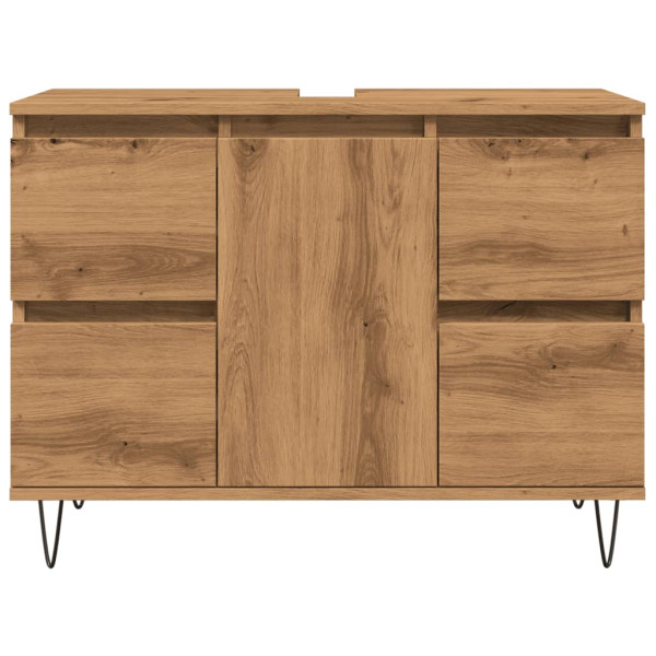 Mueble de baño madera de ingeniería roble artisan 80x33x60 cm M 4