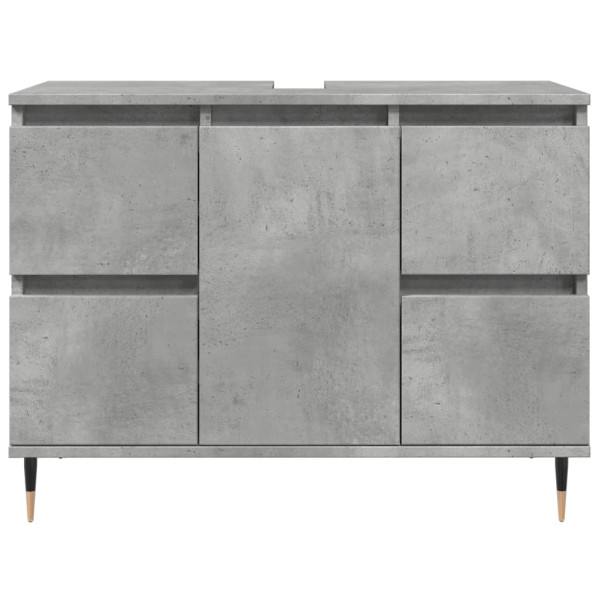 Mueble de baño madera de ingeniería gris hormigón 80x33x60 cm M 4