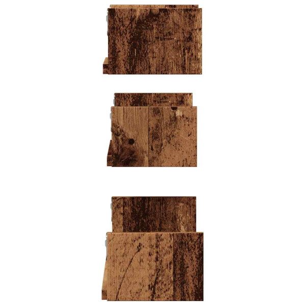 Estantes de pared 3 uds madera de ingeniería madera envejecida M 5