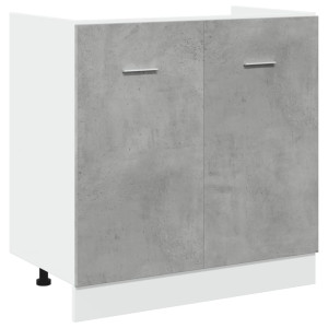Armario debajo fregadero madera contrachapada gris 80x46x81.5cm H