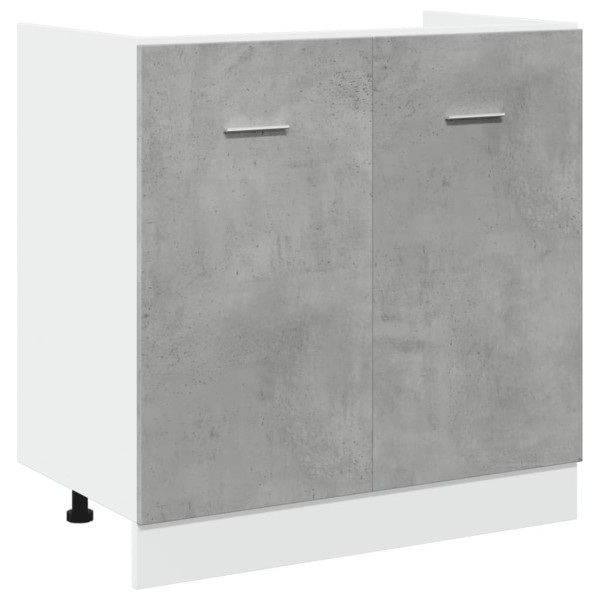Armario debajo fregadero madera contrachapada gris 80x46x81.5cm M 2