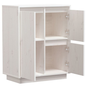 Aparador de madera maciza de pino blanco 60x34x75 cm H