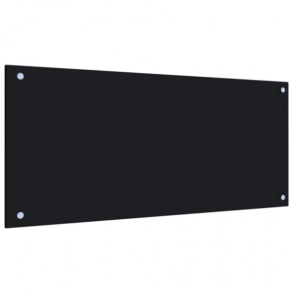 Protección salpicaduras cocina vidrio templado negro 90x40 cm M 2