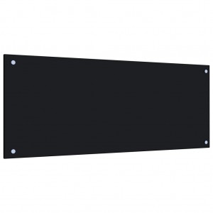 Protección salpicaduras cocina vidrio templado negro 100x40 cm H