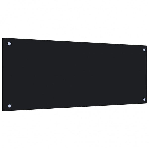 Painel anti-salpicos de cozinha 100x40 cm vidro temperado preto M 2