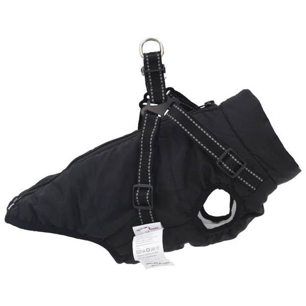 Abrigo para perro con arnés impermeable reflectante M negro M 4