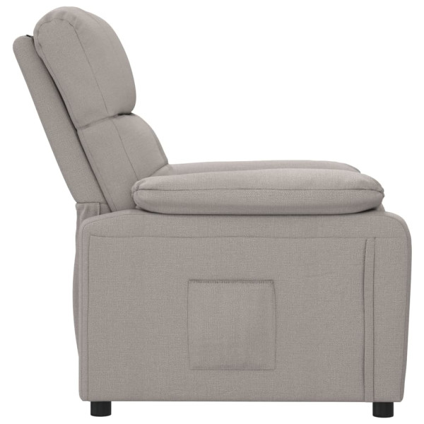 Sillón reclinable de tela gris taupe M 4