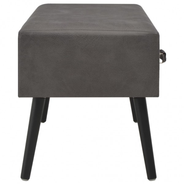 Banco con cajones cuero sintético gris 80 cm M 5