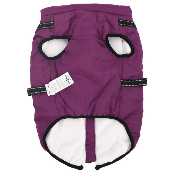 Abrigo para perro con arnés impermeable reflectante 3XL morado M 5